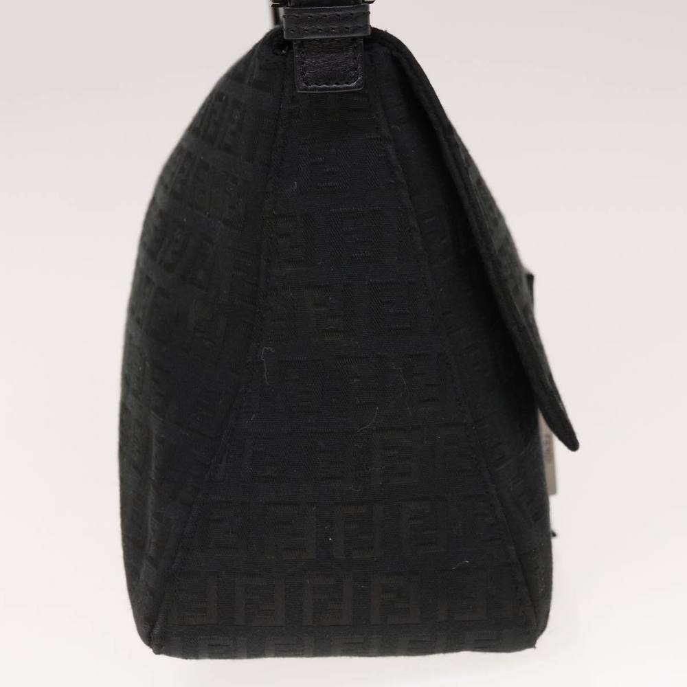 FENDI Zucchino Canvas Mamma Baguette Shoulder Bag Black Auth yk10291 - Picture 3 of 16